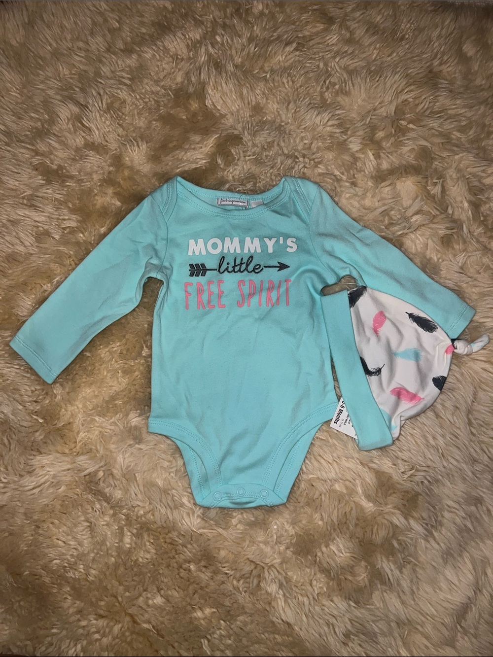 Aqua 'Mommy's Little Free Spirit' Long-Sleeve Baby One-Piece